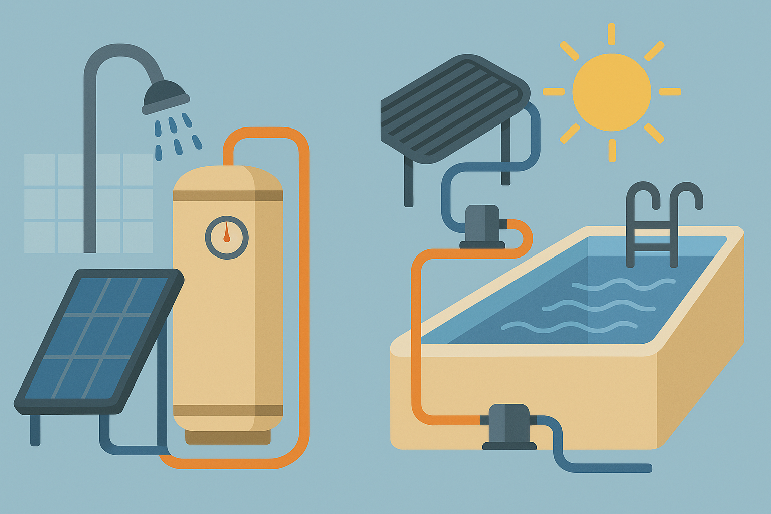 Qual a Diferença Entre um Sistema de Aquecimento Solar para Banho e um para Piscina?